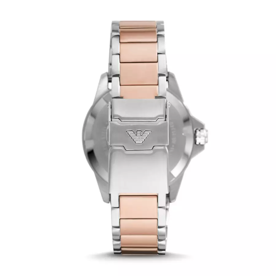 Emporio Armani Diver Burgundy Two-Tone Stainless Steel-AR11340