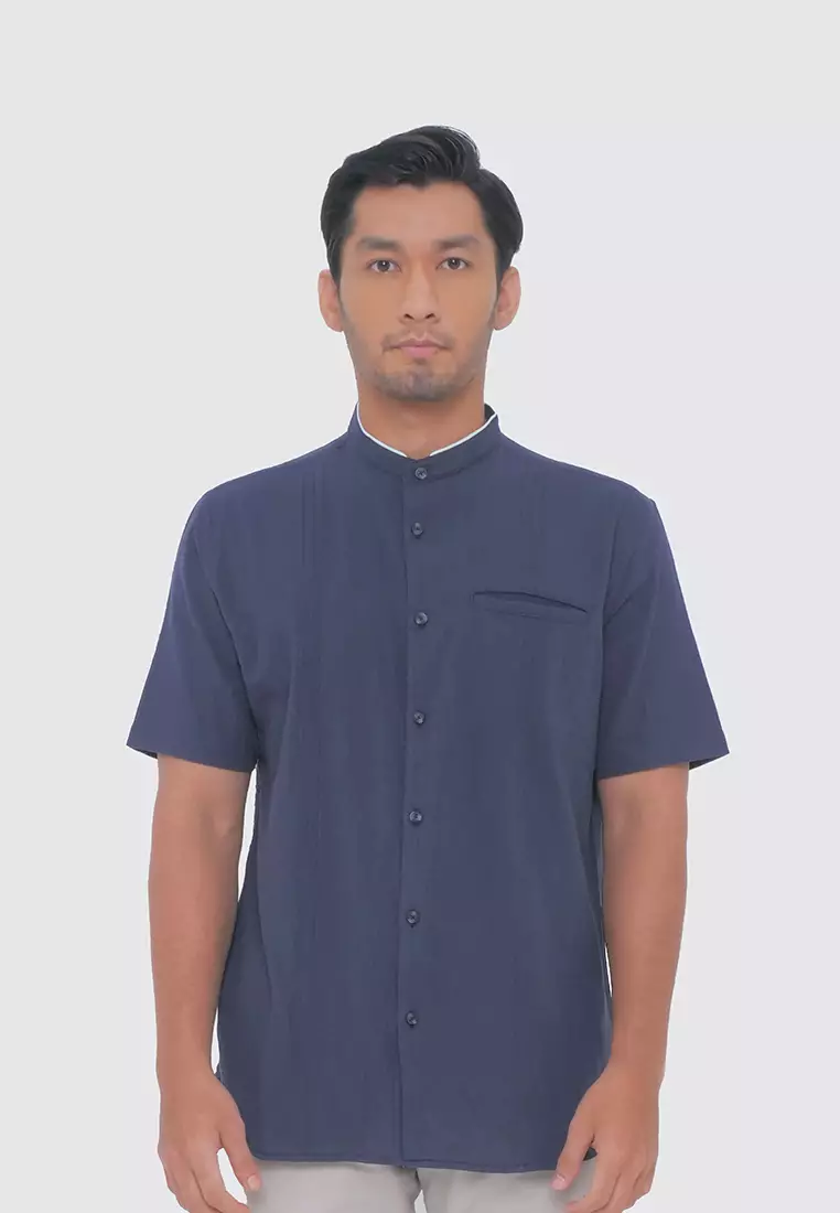 MOC Kemeja Lengan Pendek Pria AGUSTA - NAVY