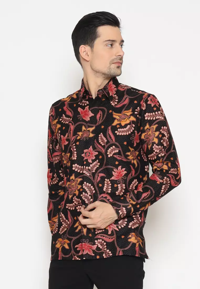Hadinata Batik Pria Kemeja Panjang Maheswara Mayang