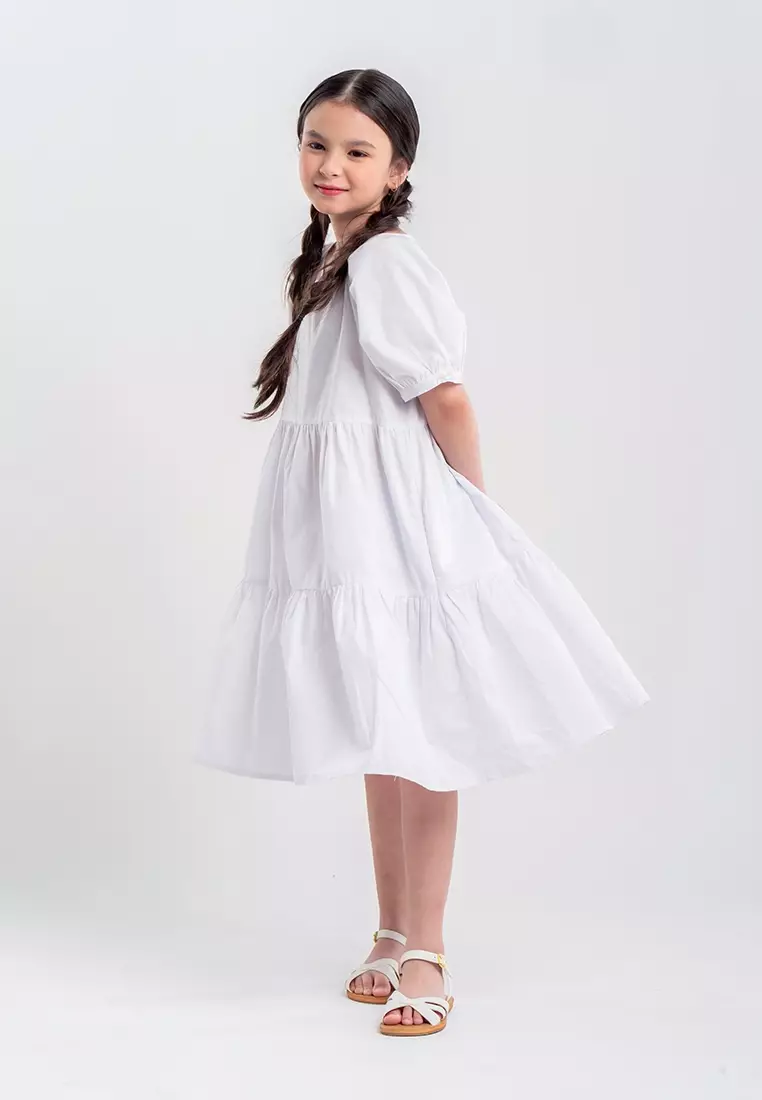 Treehouse Kids Zenaya Dress With Puff Sleeves