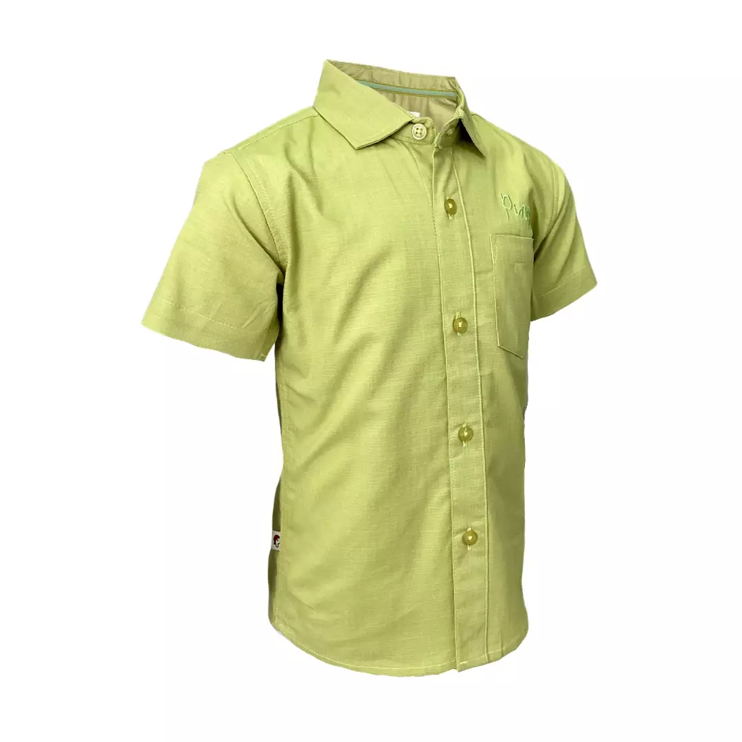 Pingu Kemeja Anak Laki Laki Polos Pendek Hijau 92204930