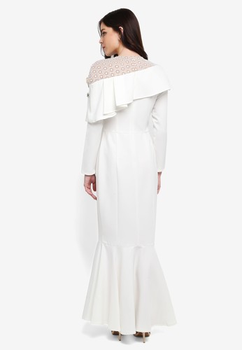 Jual Zalia Embellished Lace Pieced Mermaid Dress Original 
