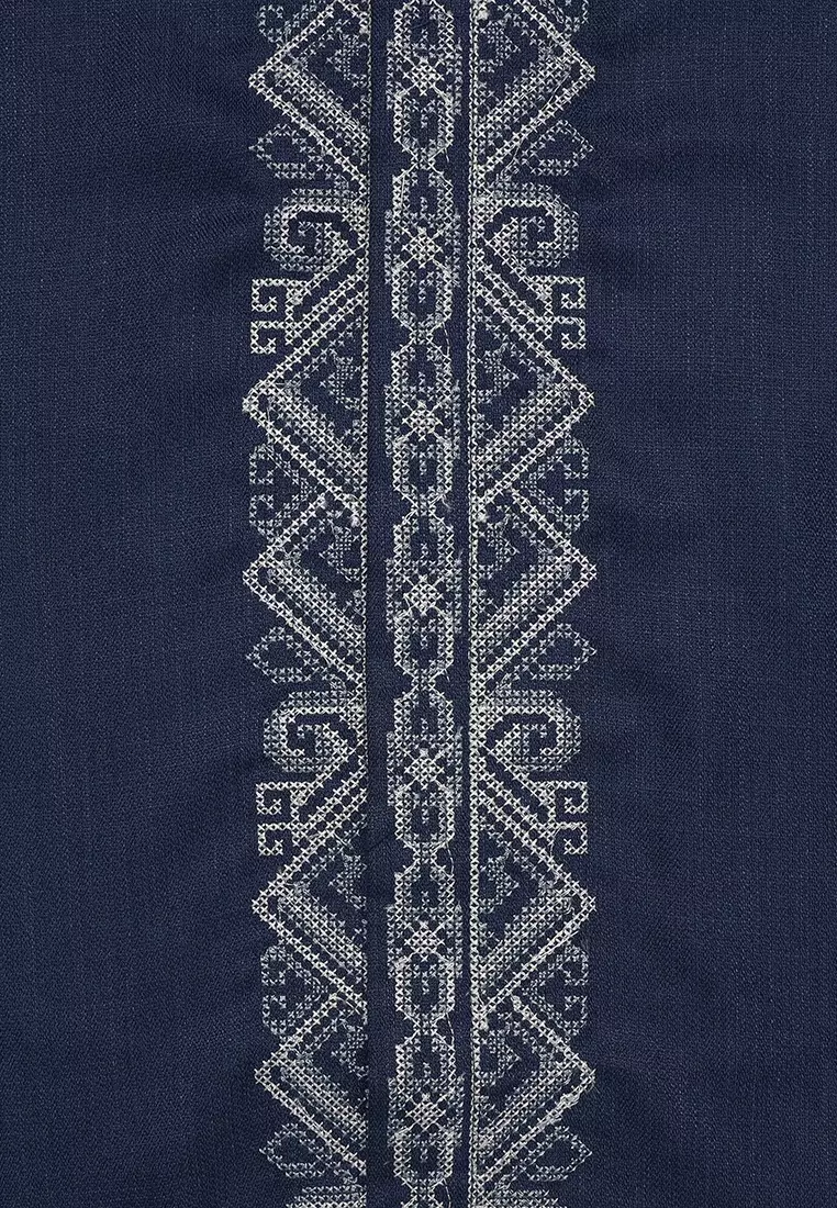 Baju Koko Anak Laki Bordir Angle Navy Setelan - NOBLE