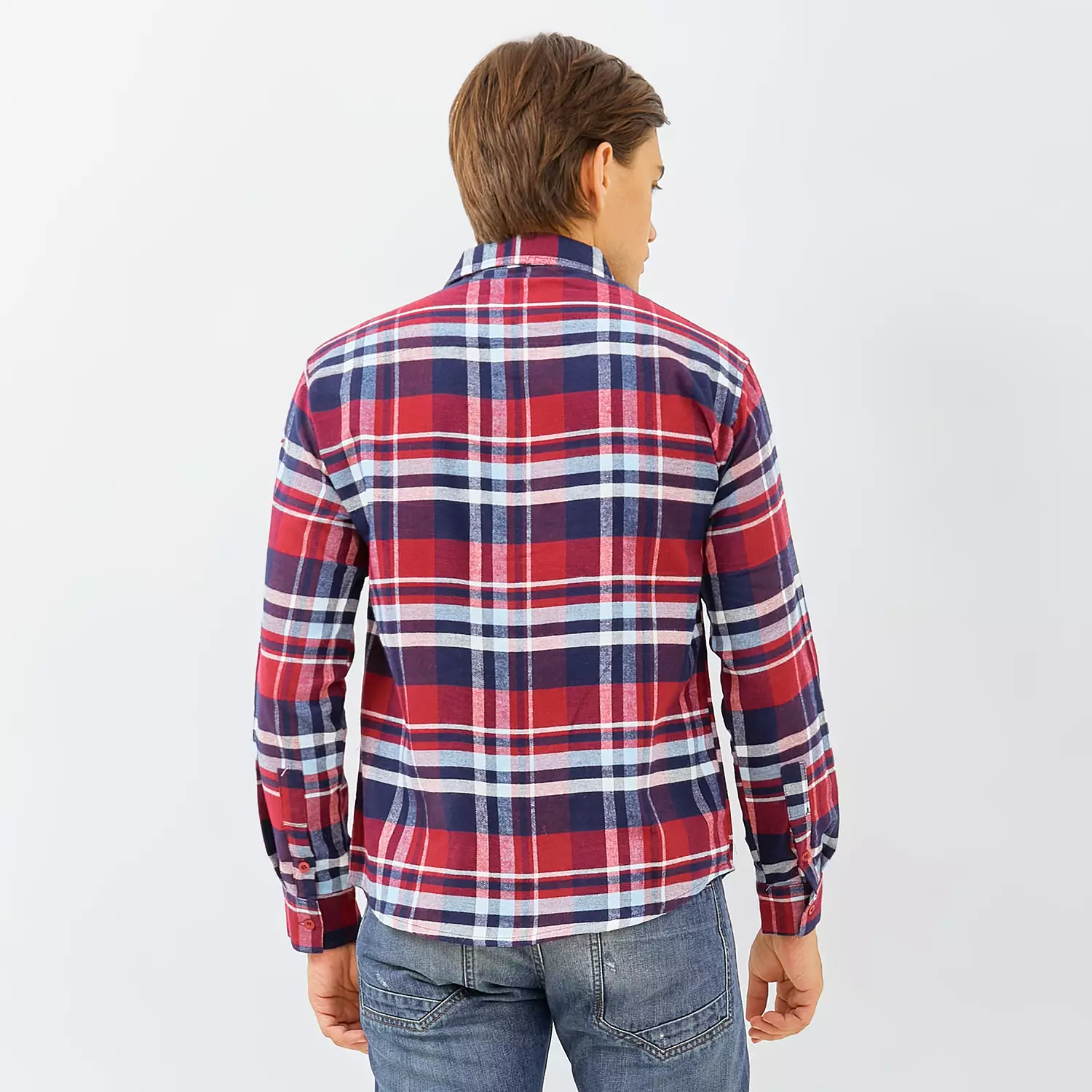 PAULMAY Kemeja Flanel Pria Lengan Panjang  Merah 6716