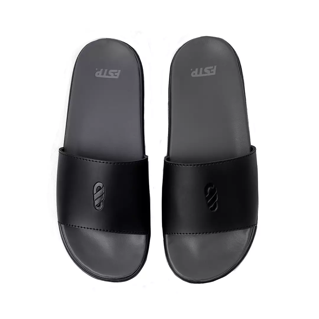 Sandal Pria Slide Footstep Footwear - Symbol V2 Full Black