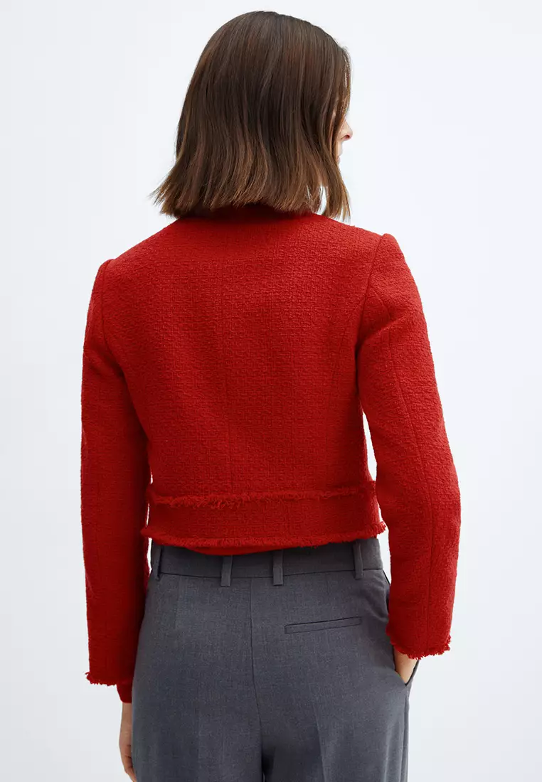 Red hot sale tweed coat
