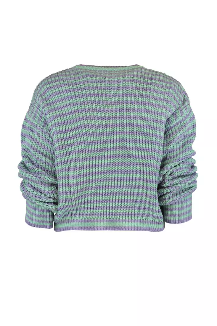 Crop Crew Neck Knit Sweater