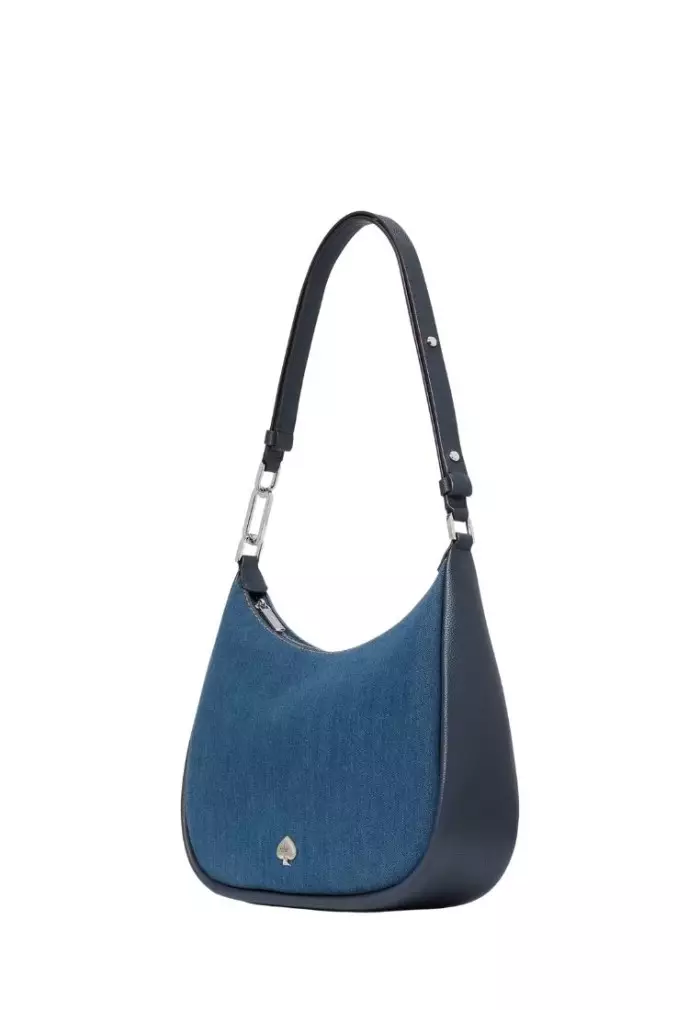 Kayla Denim Large Shoulder Bag Blue Multicolor