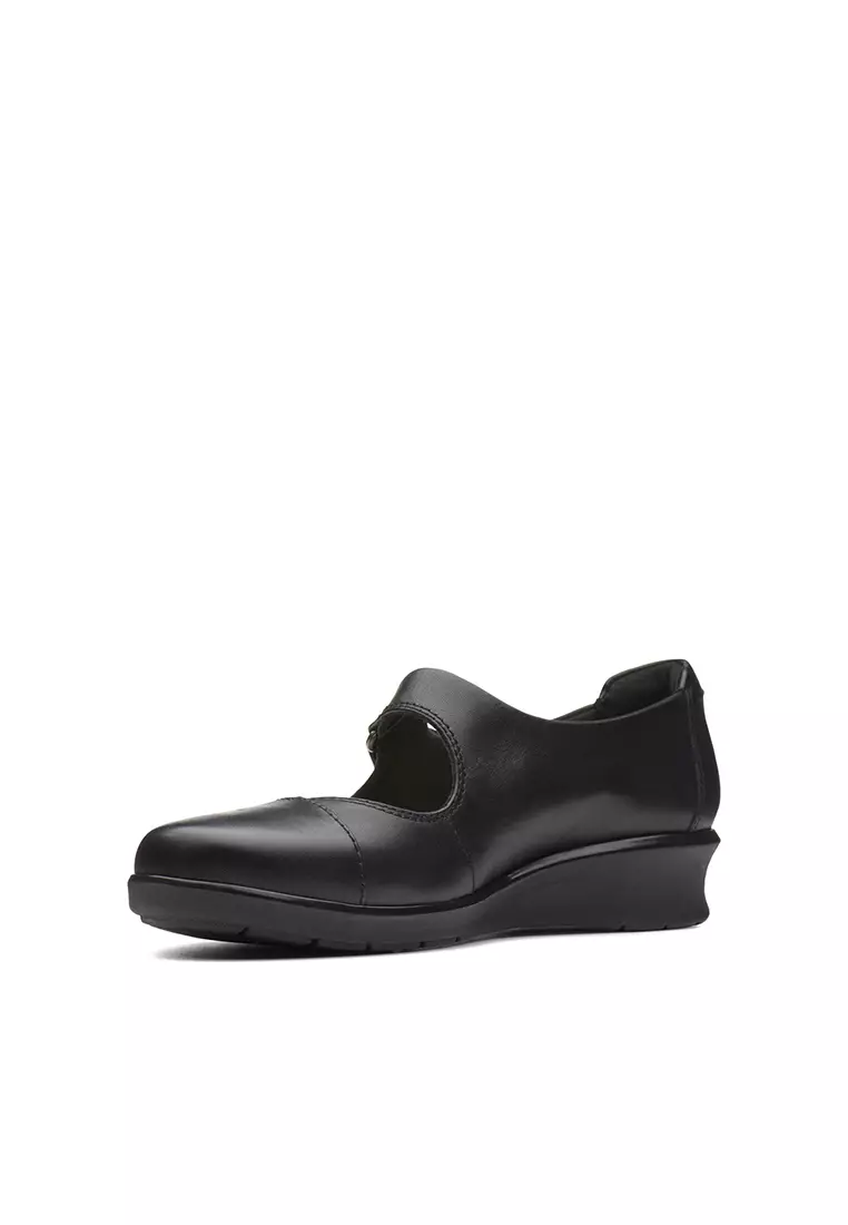 Buy Clarks Clarks Hope Henley Black Leather Womens Casual Shoes