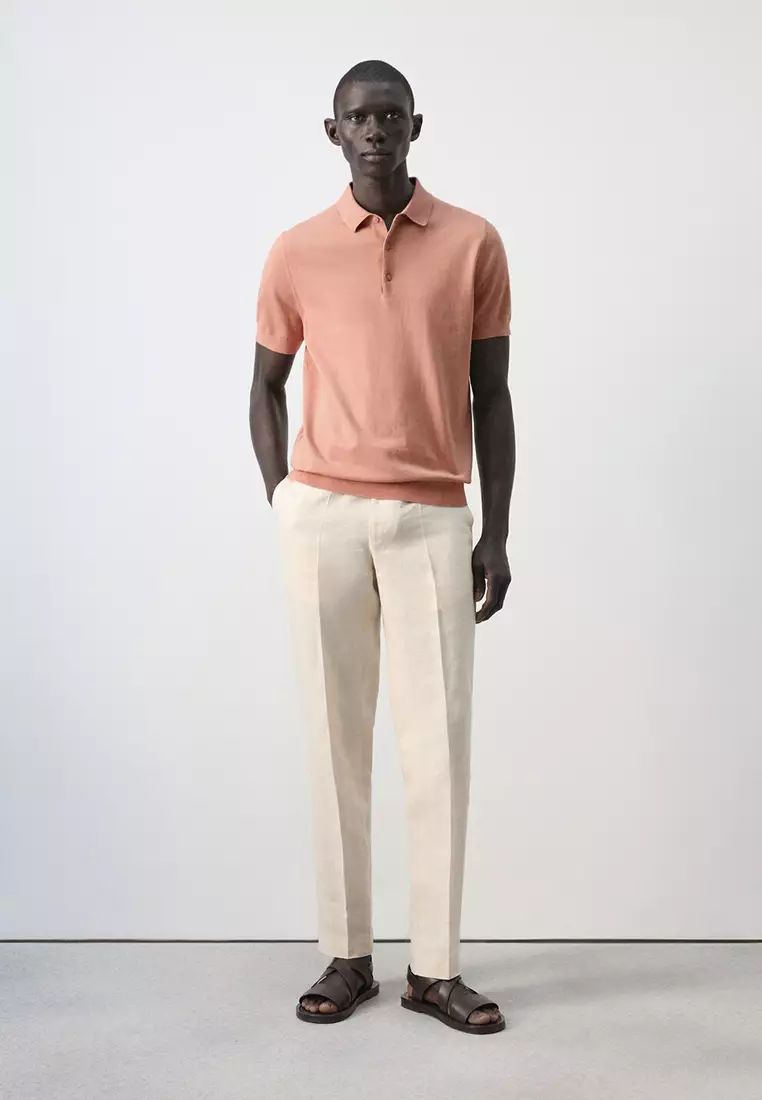 Fine-Knit Polo Shirt