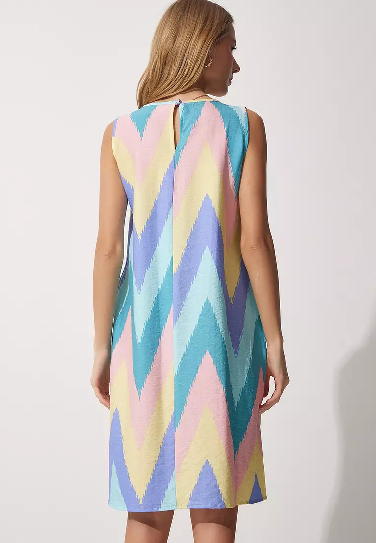 Patterned Mini Summer Dress