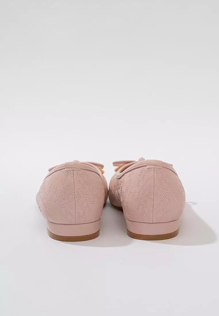 Ria Miranda Dusty Pink Miranda Quilted Flatshoes