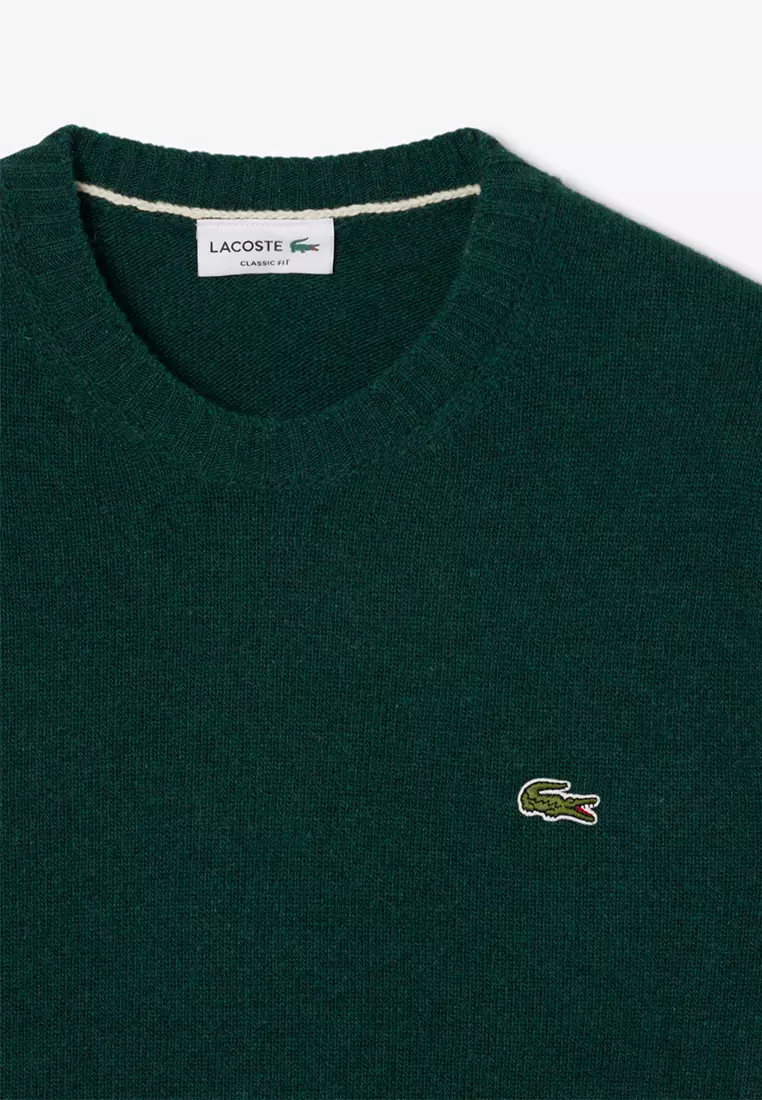 Carded Wool Crew Neck Sweater