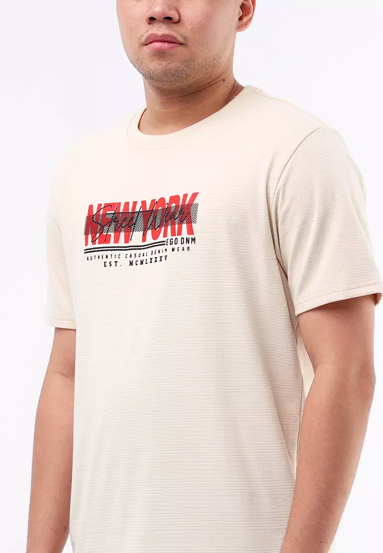 Round Neck Crazyline Short Sleeves T-Shirt