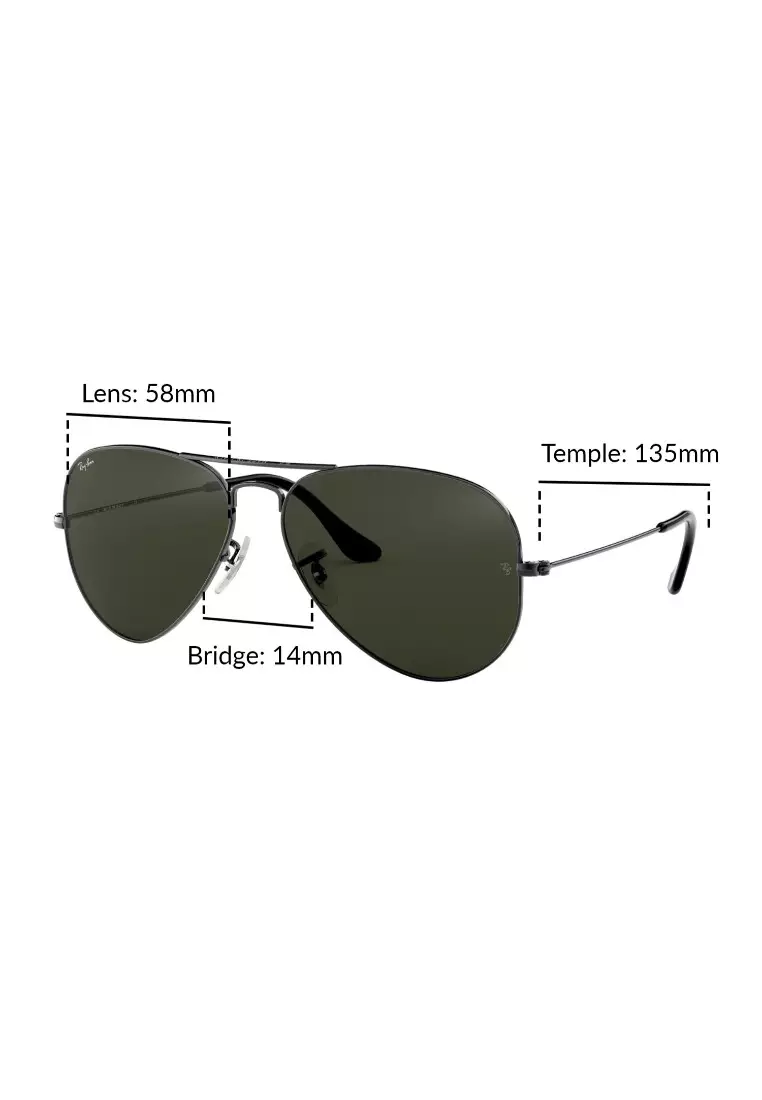 Aviator Large Metal / RB3025 W0879 / Unisex Global Fitting / Sunglasses / Size 58mm