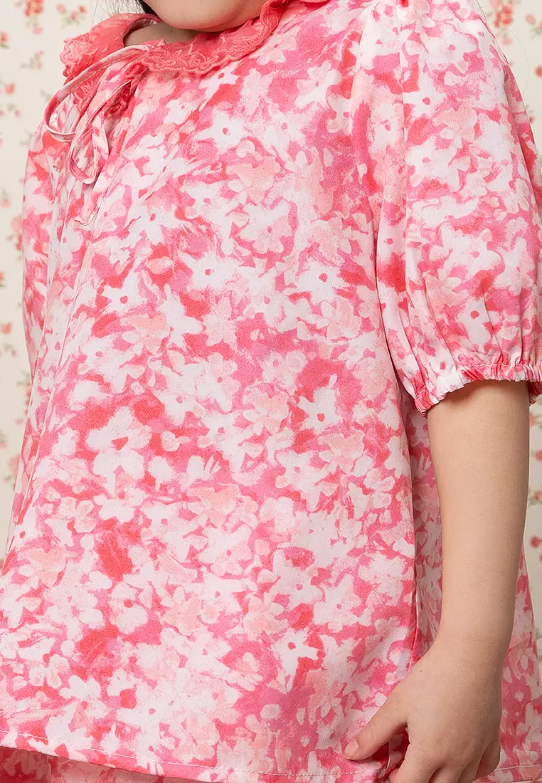 MINAH PUFF SLEEVE TOP WITH SKIRT SET