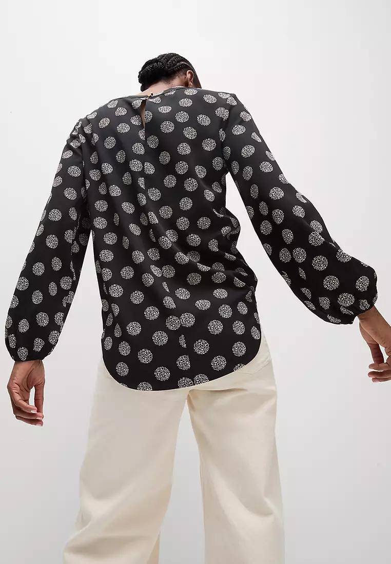 Printed V-Neck Blouse