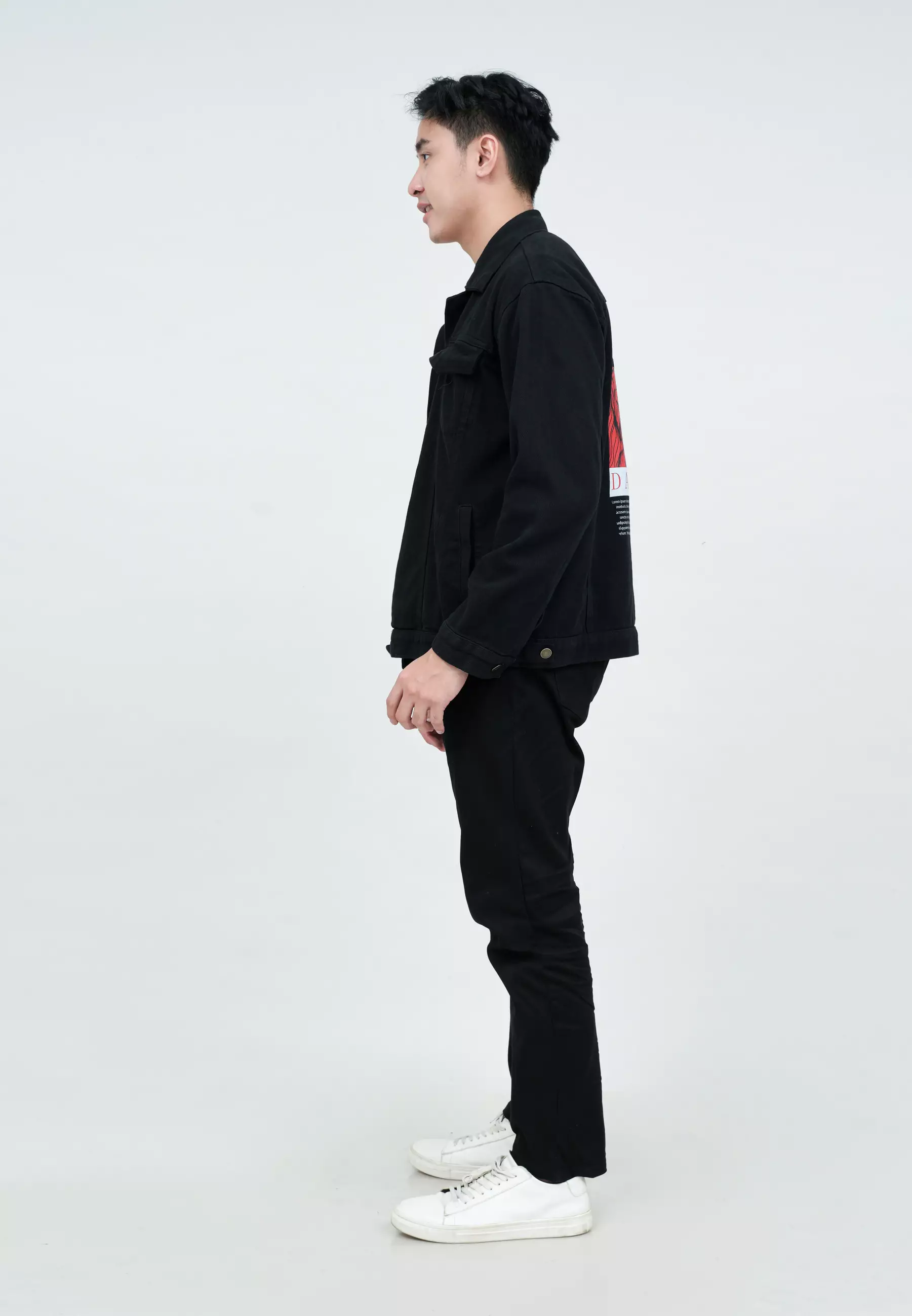 Houseofcuff Jaket Jeans Denim Hitam Tebal Pria Unisex Damaged