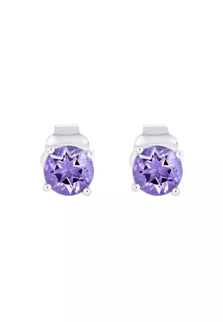 Gemstone sales silver earrings