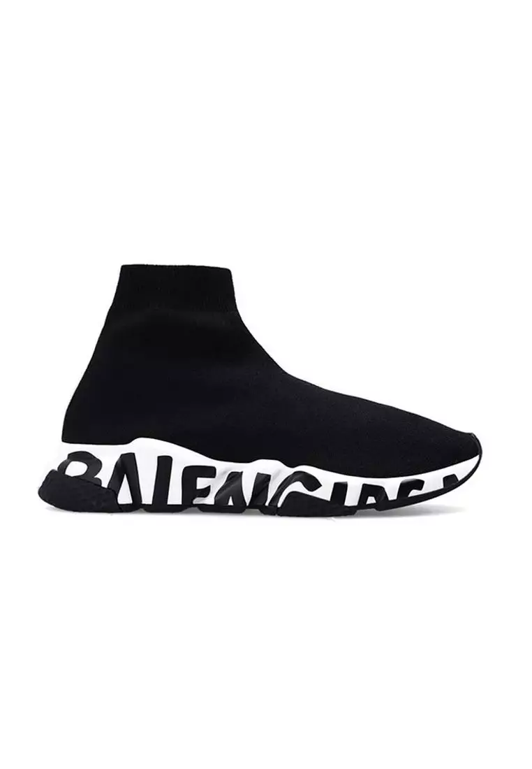 Discount on Balenciaga  shoes - SKU: Balenciaga Speed Graffiti Women's Sneakers In Black/White