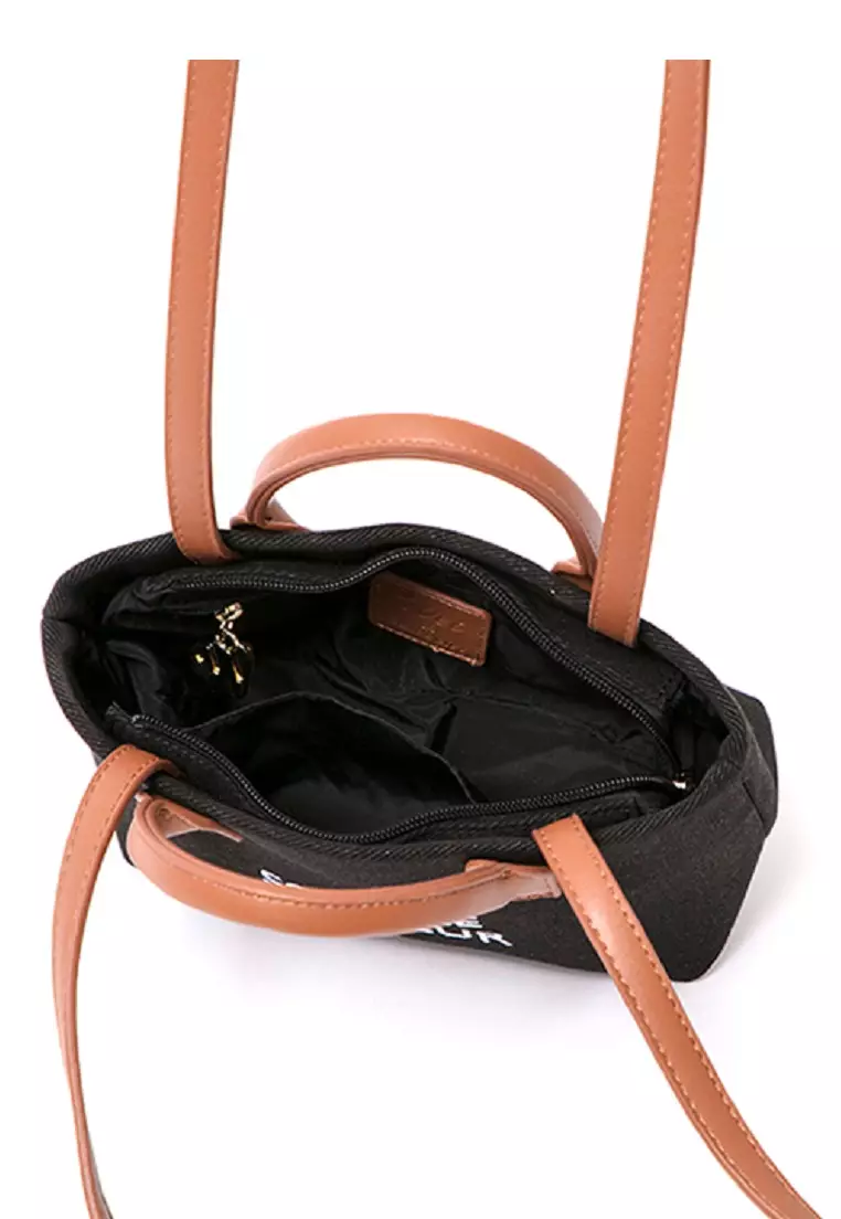 Gracegift Disney Mickey Mouse canvas tote bag Black Medium