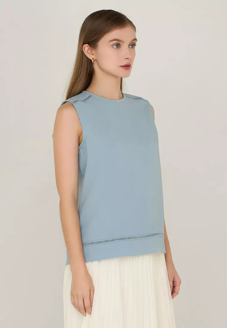 Ruella Sleeveless Top with Lace Trimming