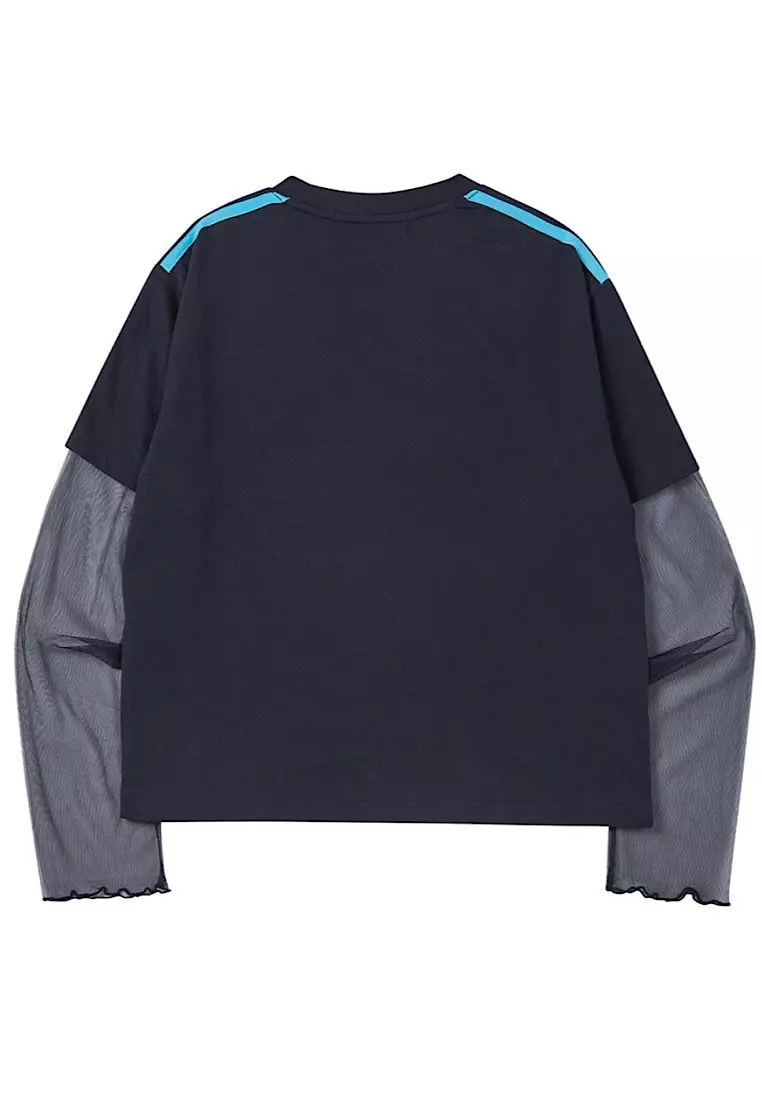 PDC Uniform See Through Layered Sleeve Navy