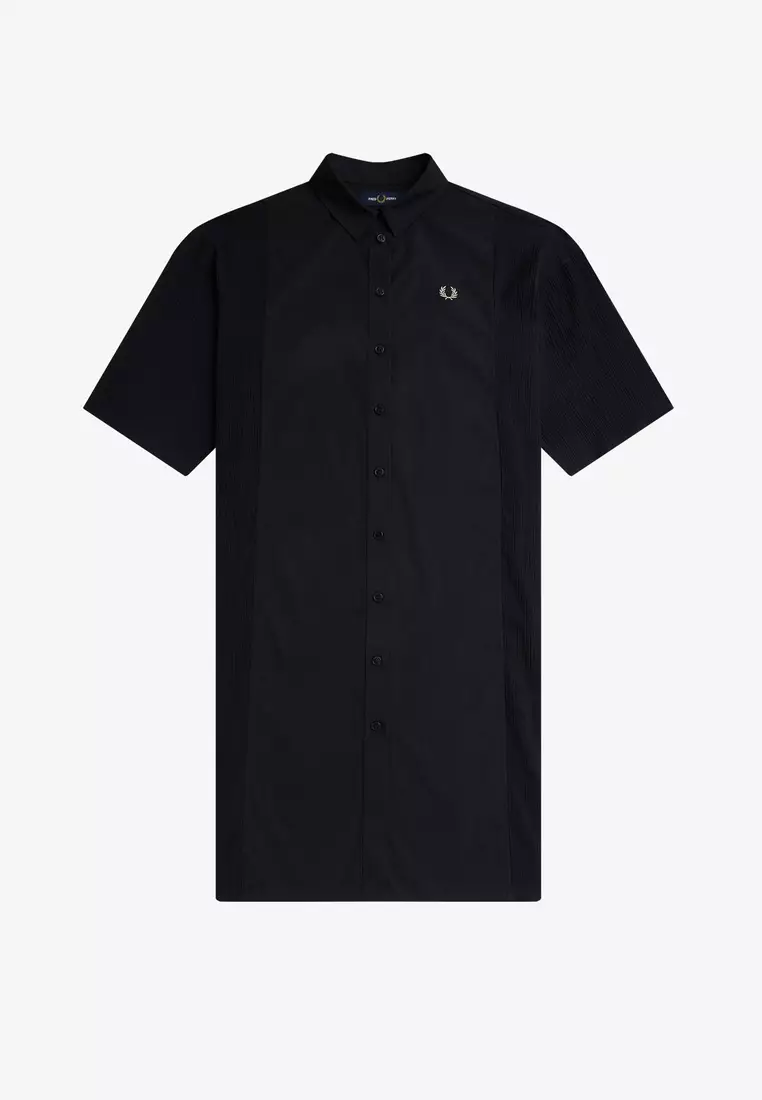 ワンピース FREDPERRY Sheer Trim Knitted Shirt Dress FRED PERRY（フレッドペリー）の「Sheer Trim Knitted Shirt