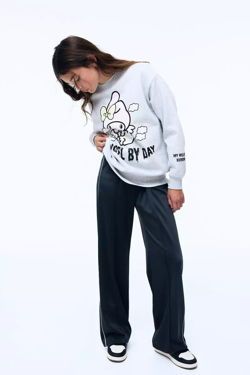 Oversized print-motif sweatshirt