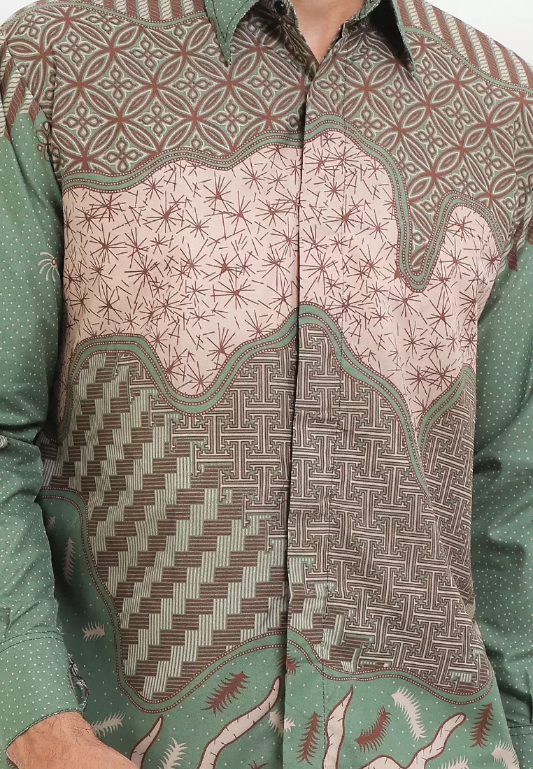 Evano Kemeja Batik Exclusive Premium Pria Casual Modern Lengan Panjang