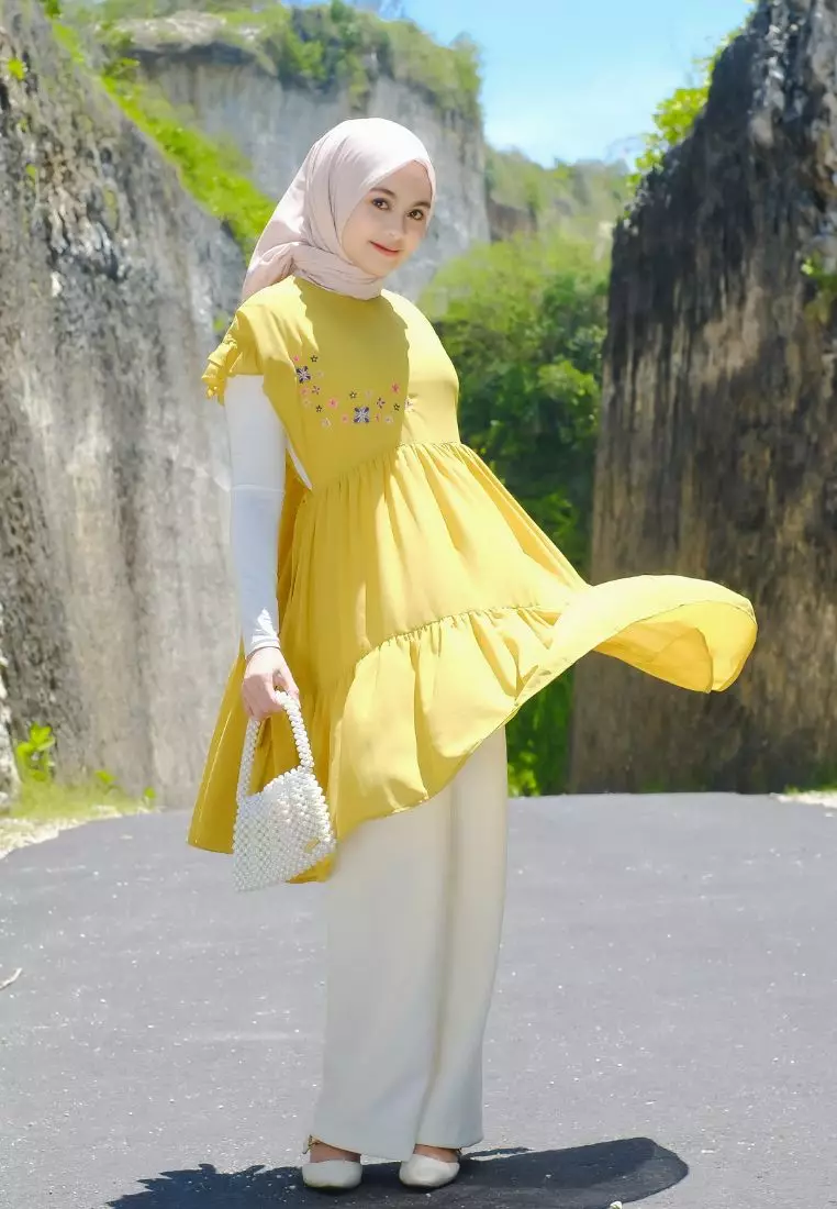 Azzura Tunik Vest Embroidery Lime