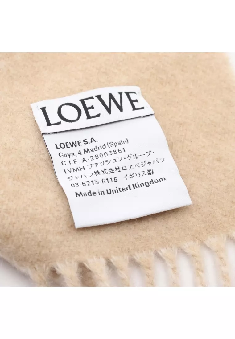 Pre-Loved LOEWE Anagram bicolor scarf Scarf wool cashmere beige ivory