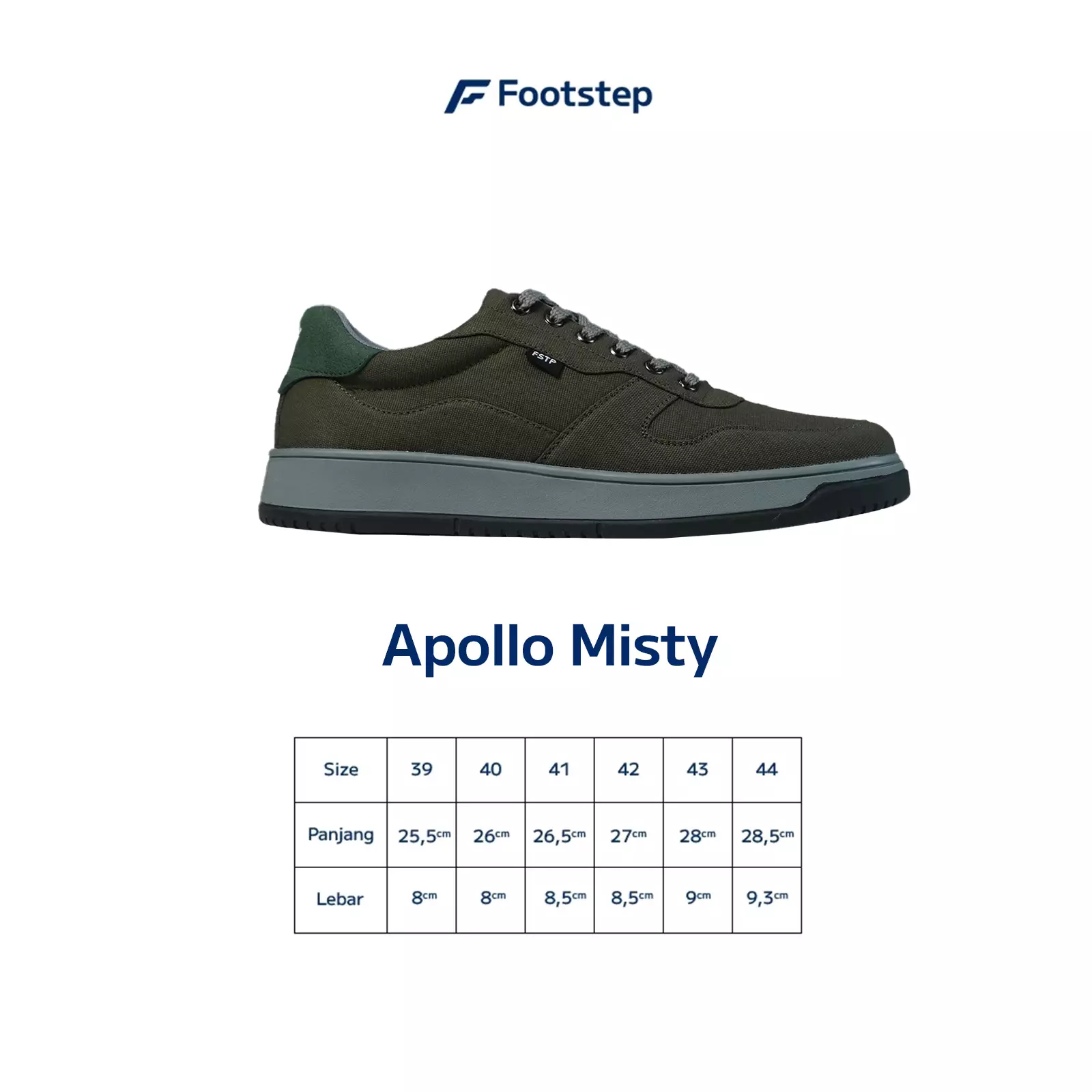 Footstep Footwear Sepatu Pria Sneakers Apollo Misty Army Original Shoes