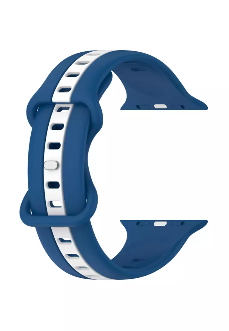 Buy Kings Collection Sky Blue and White Silicone Apple Watch Band - Main Image