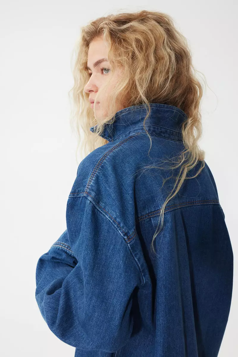 Oversized denim shirt