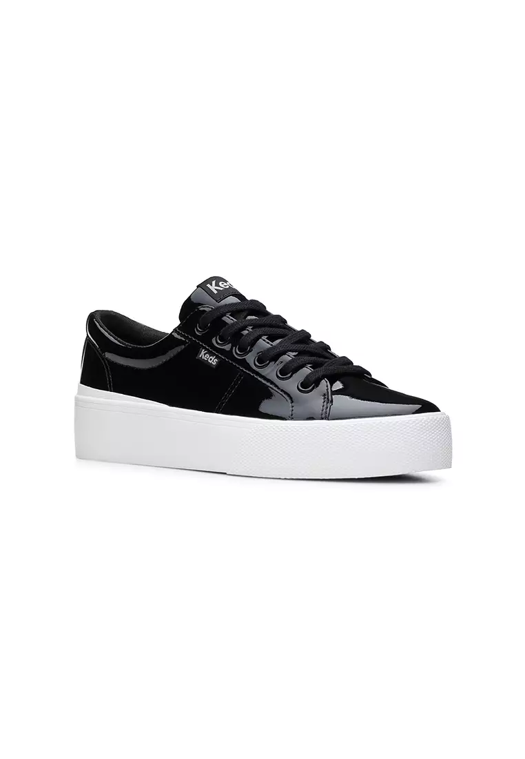 Keds Women's Jump Kick Duo Leather Metallic Lace Up Leather Sneakers In