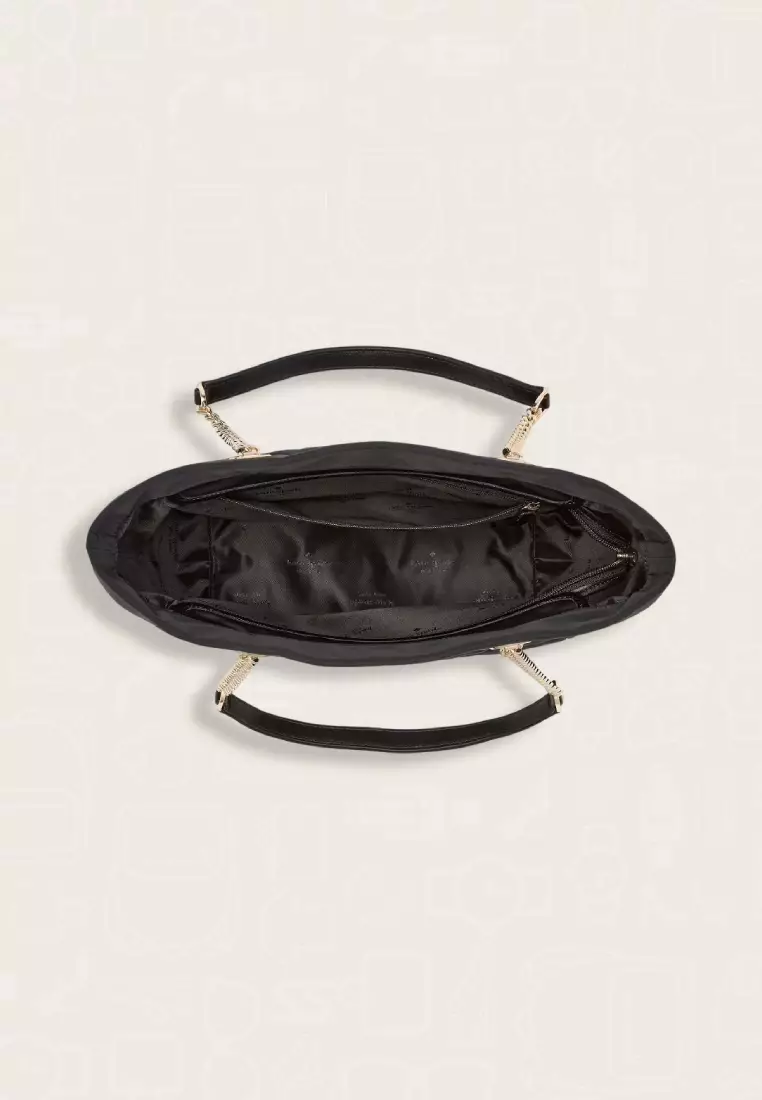 Kate Spade Spade Flower Quilted Fabric Medium Tote Black