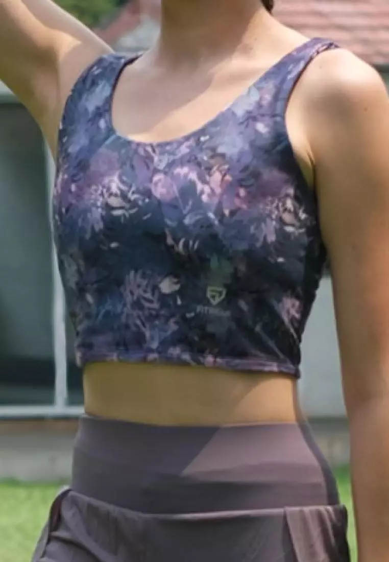 Fitwear - SportBra Croptop Olahraga Wanita EVELYNE [2IN1 PLAIN] - TROPICAL