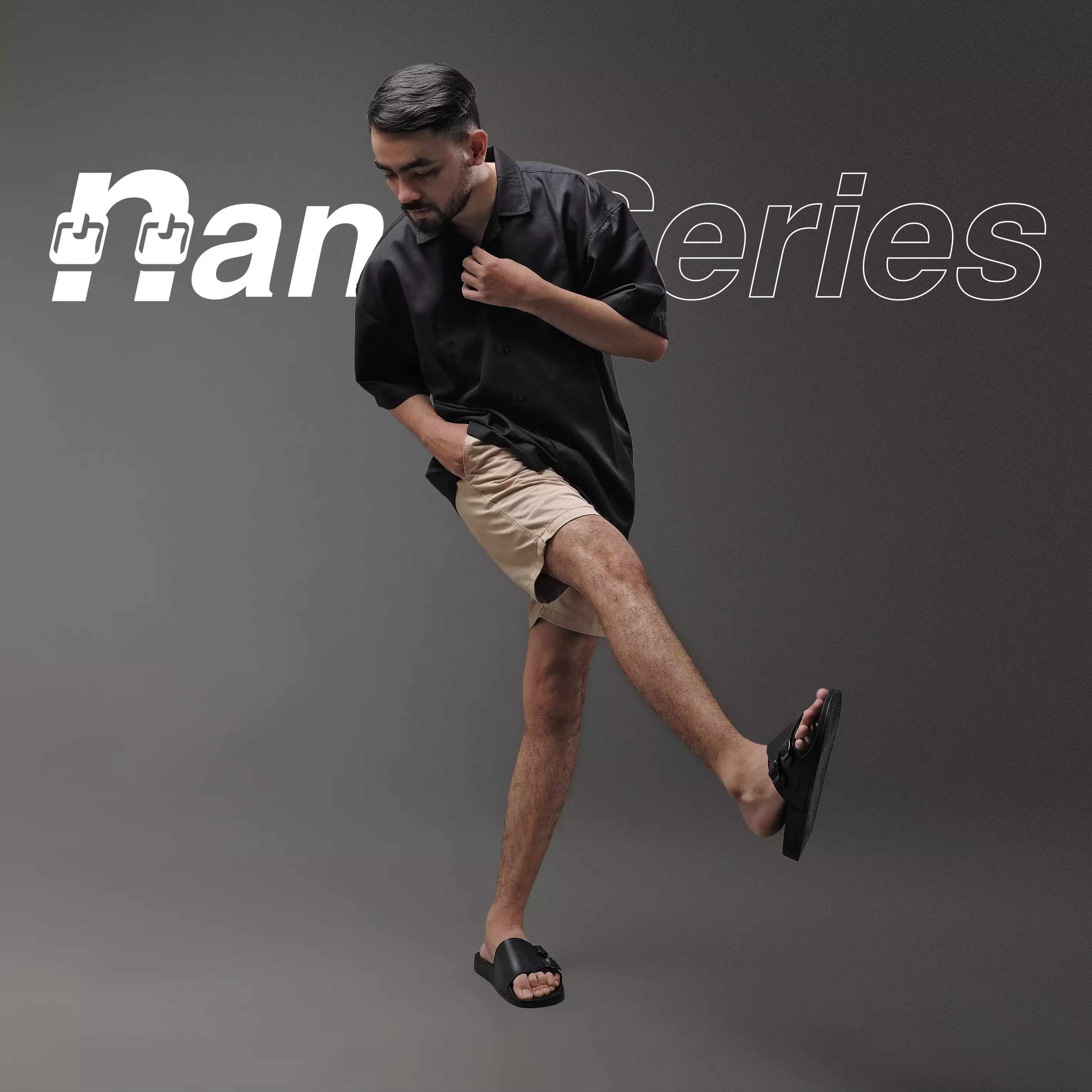 Cogen Sandal Pria Slip On Casual Slop Slide Nano Series Black Warna Nano Black