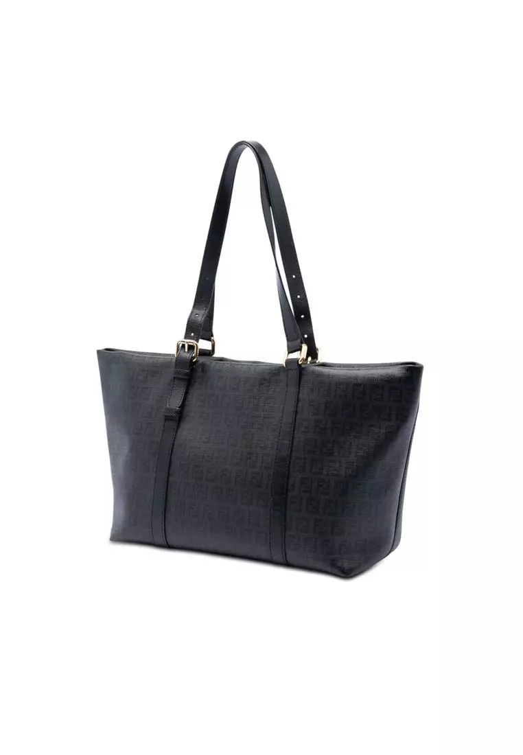 Pre-Loved Fendi Zucchino Coated Canvas Superstar Tote