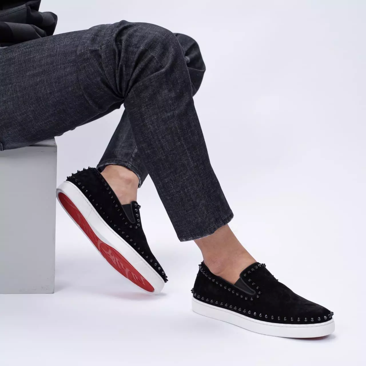 Christian louboutin pik boat flat sale