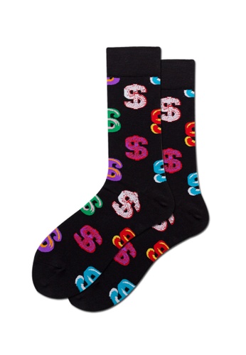 Kings Collection black Dollar Pattern Cozy Socks (EU38-EU45) (HS202213) 17EF5AAFCE6A93GS_1