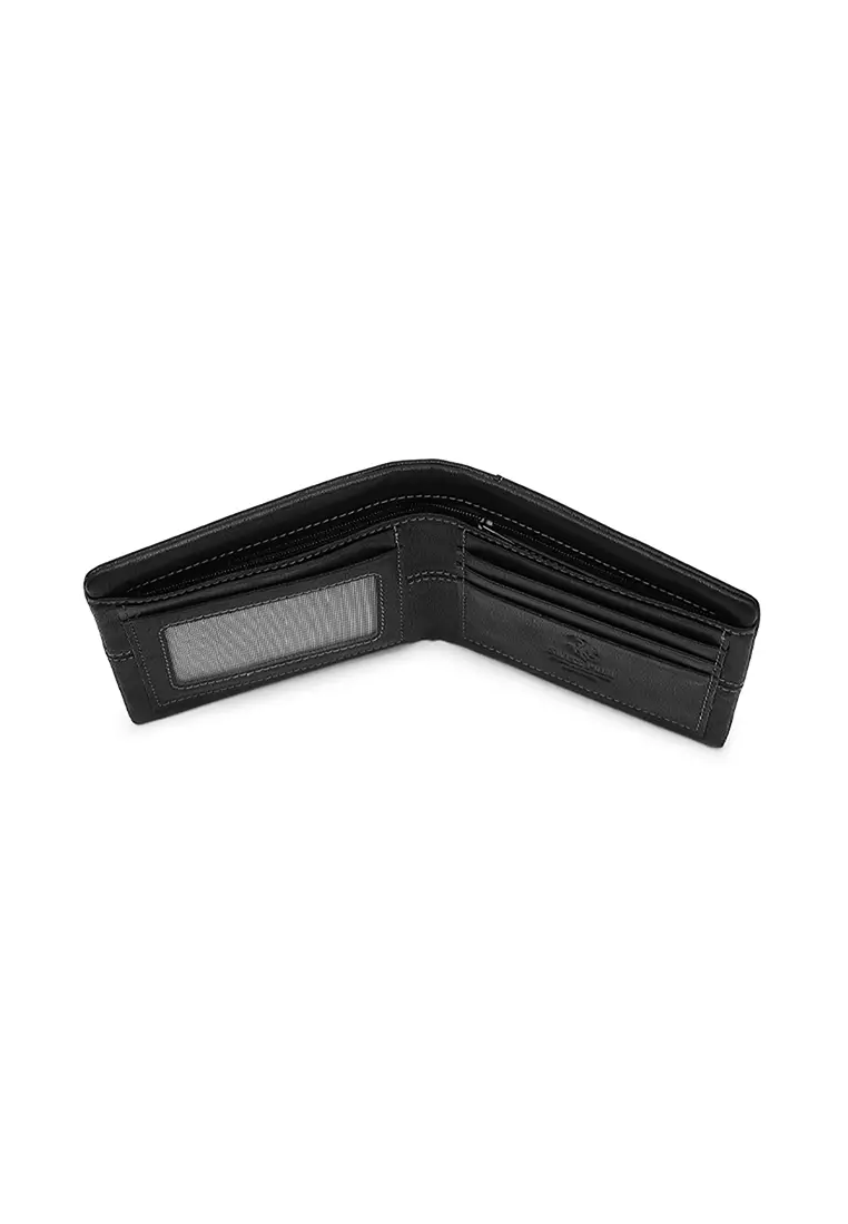 Genuine Leather RFID Short Wallet - Black