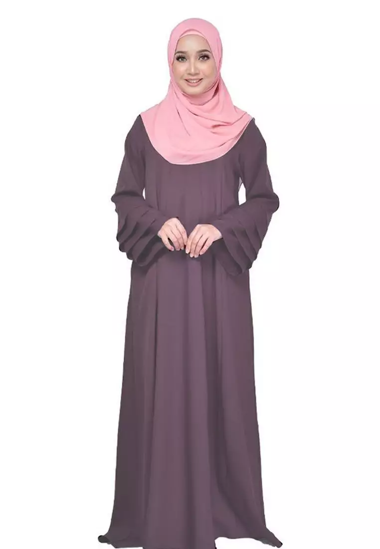 Laura Abaya Long Dress in Dusky Orchid Purple