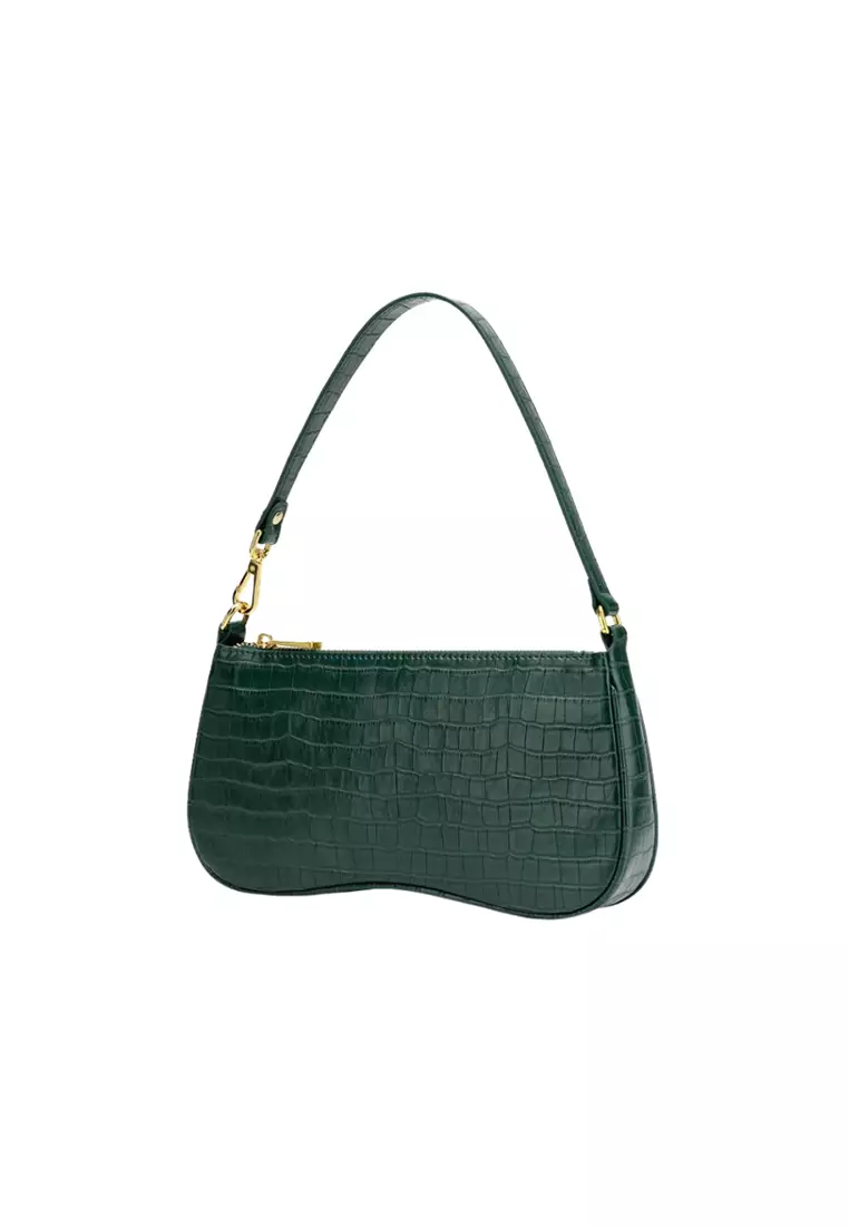 JW Pei Eva Shoulder Bag - Dark Green Croc