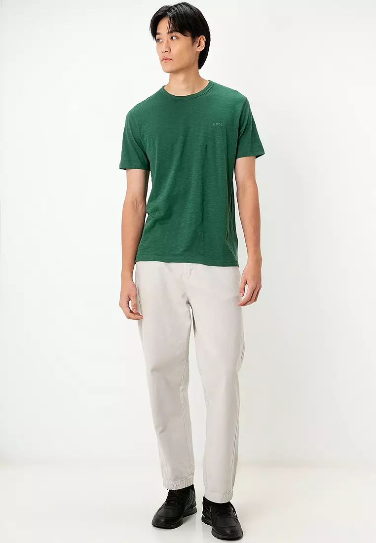 Logo Slub Cotton T-Shirt - BOSS Orange