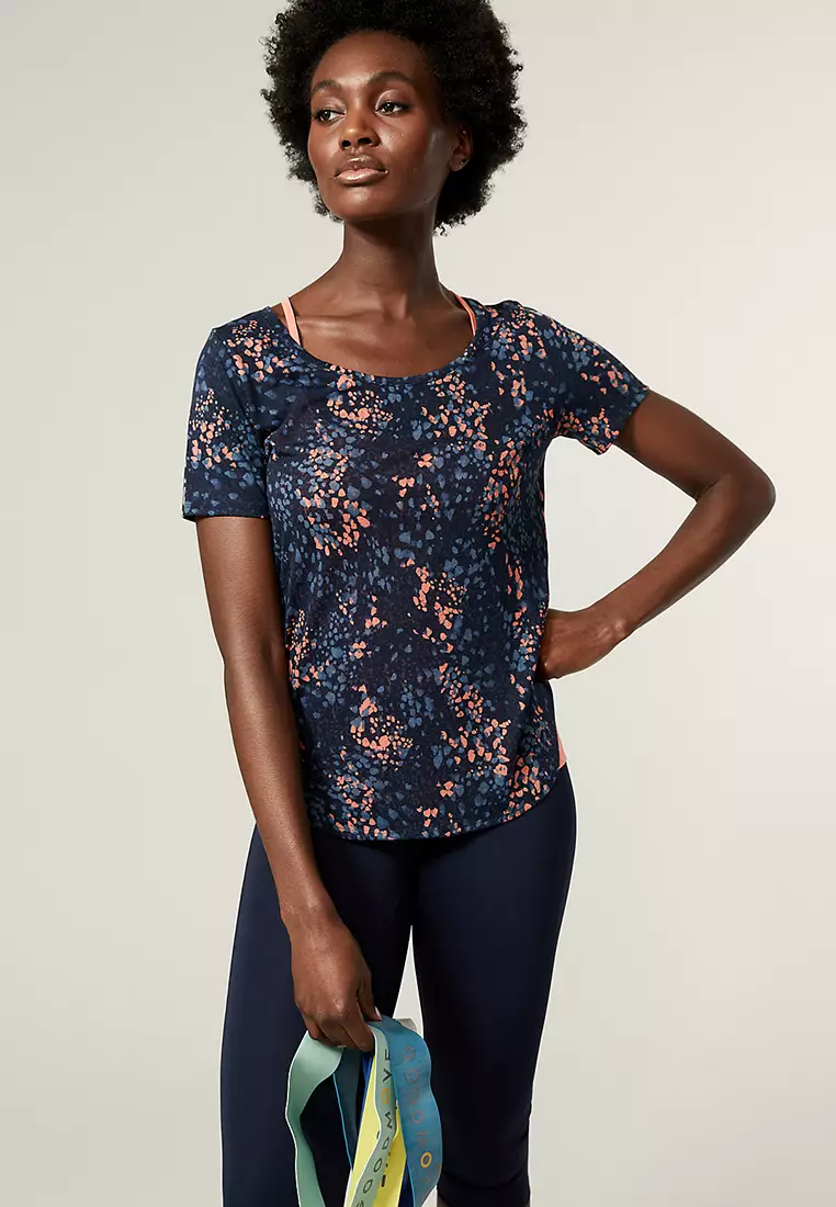 Printed Scoop Neck 2-In-1 T-Shirt