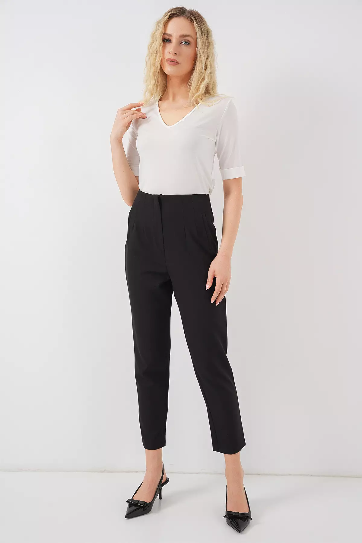 High Waist Ankle Trousers