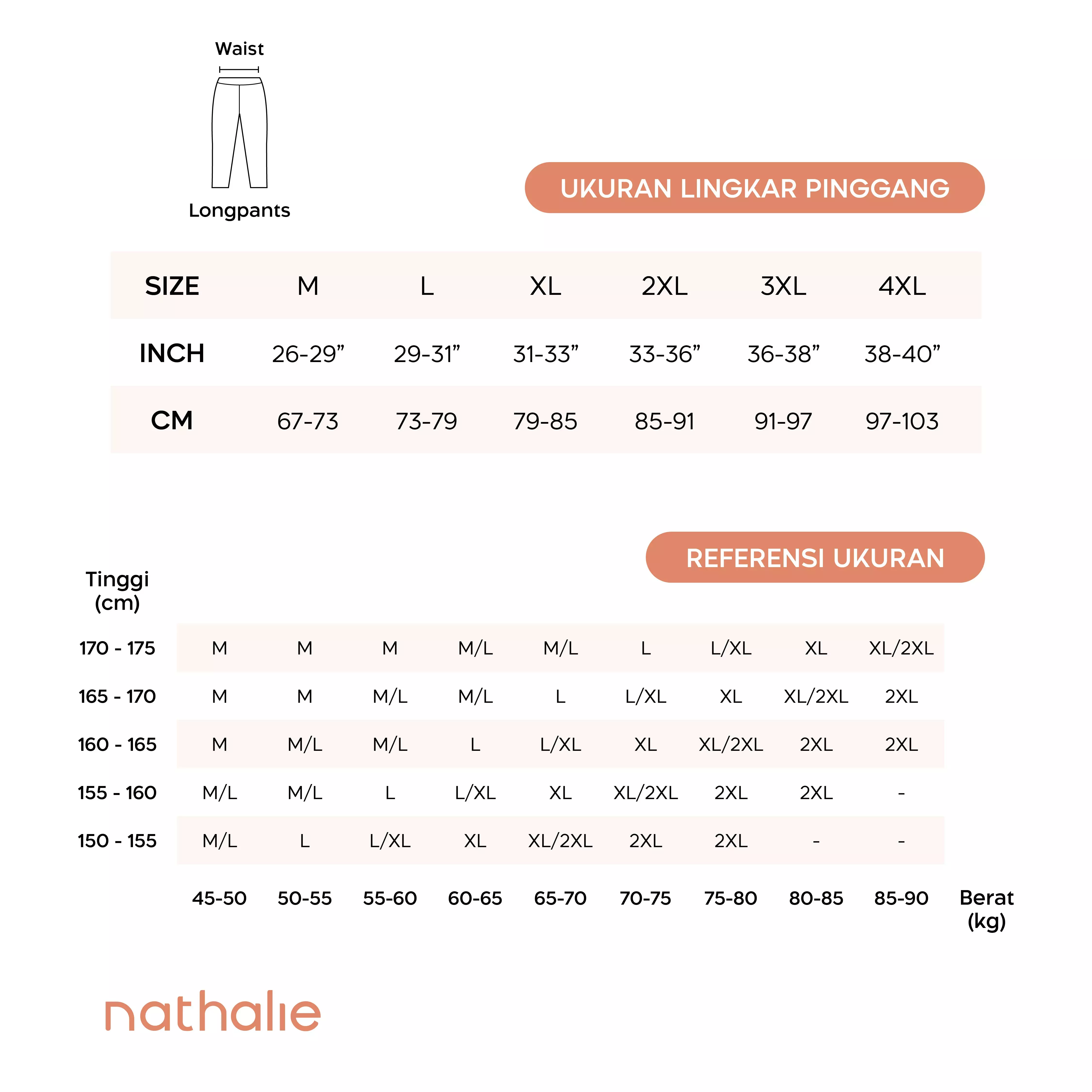 Nathalie x Amalia Jogger Pants Rayon 1 pcs NTC 3398 - Cokelat