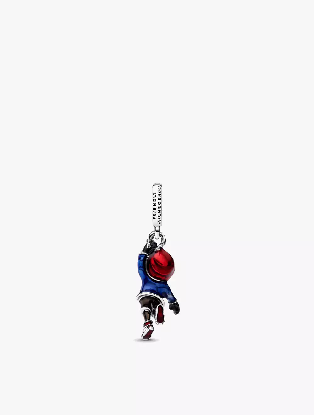 Marvel Spider-Man Miles Morales sterling silver dangle with red, blue, white and black enamel